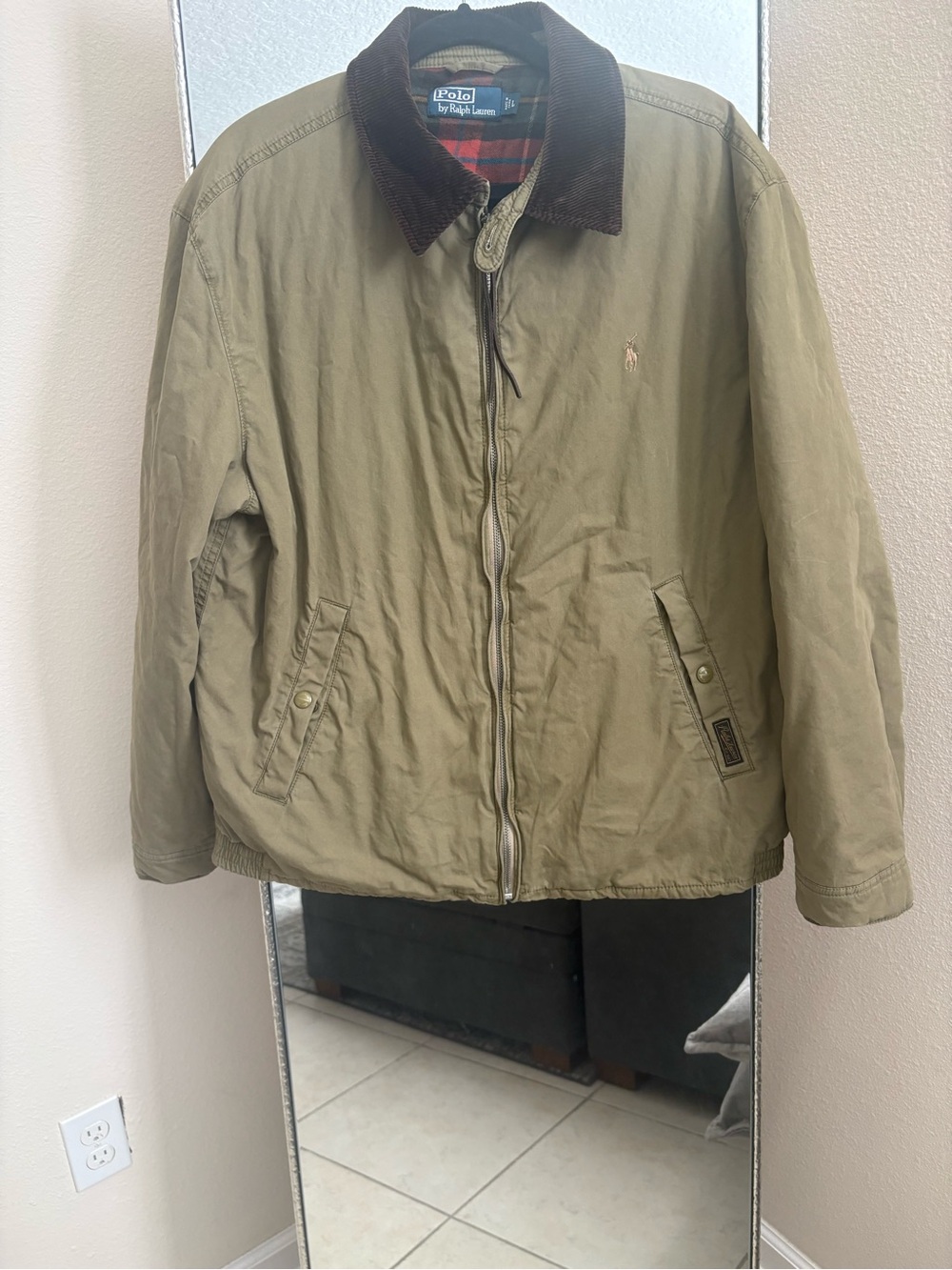 Vintage Polo by Ralph Lauren Men's Olive Corduroy Collar Jacket